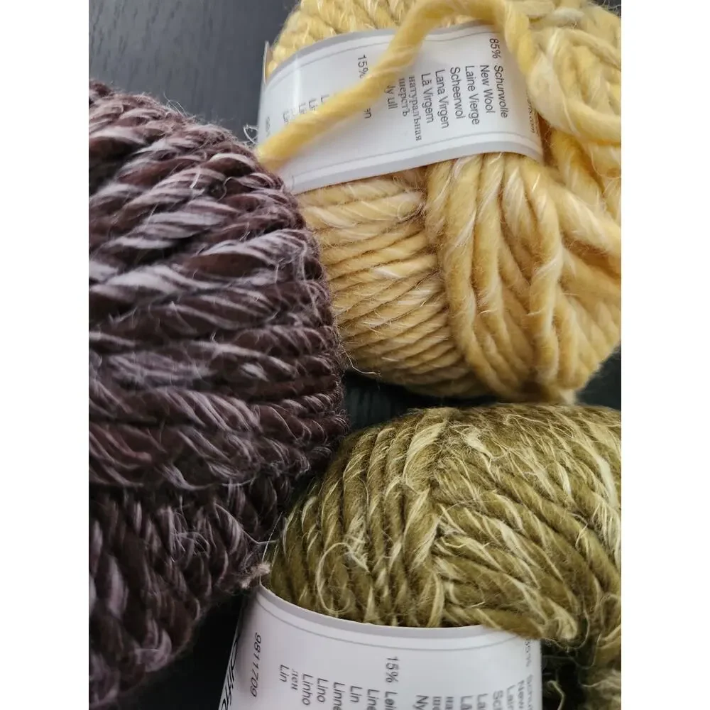 Gedifra Diandra Yarn Lot 5 Wool Linen Bulky Italy Multi Color Chunky Knit